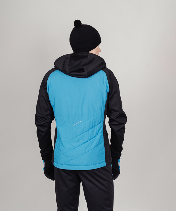 картинка Куртка Nordski Hybrid Hood Black/Light Blue от магазина Одежда+