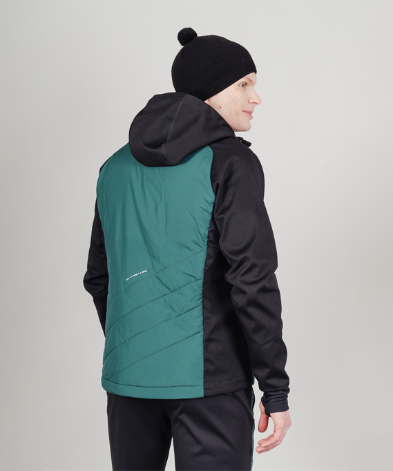 картинка Куртка Nordski Hybrid Hood Black/Alpine Green от магазина Одежда+