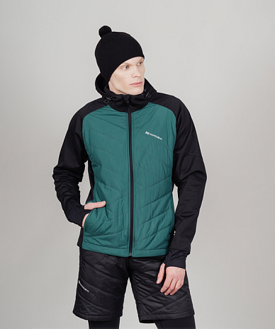 картинка Куртка Nordski Hybrid Hood Black/Alpine Green от магазина Одежда+